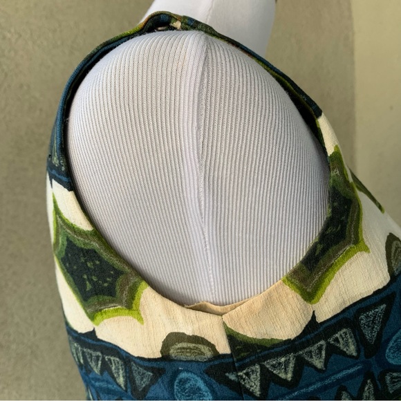 🌺 “Keone” Vintage Hawaiian Barkcloth Muumuu Maxi-Dress size XS 🌺 - Picture 9 of 12